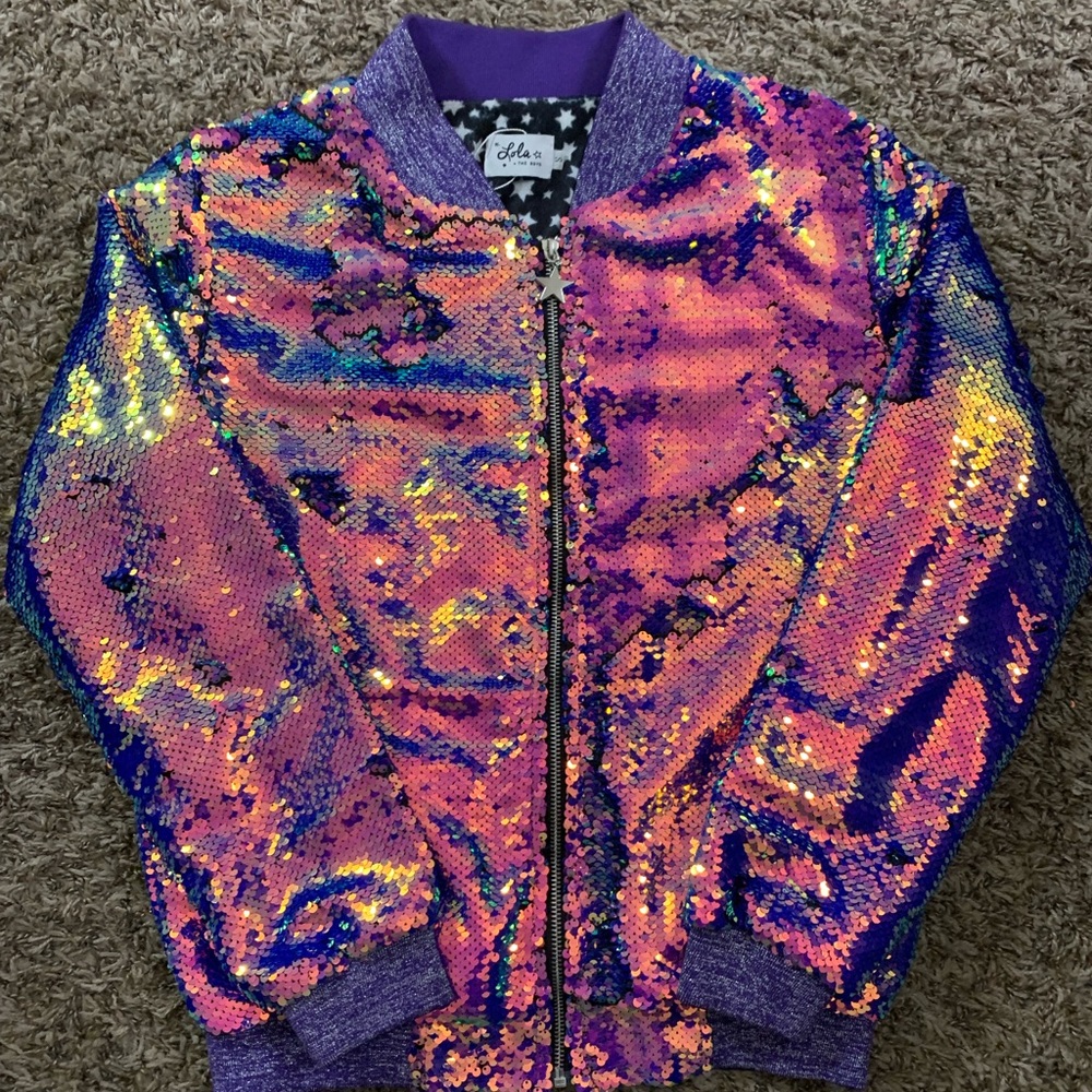 Lola & The Boys Sequin Bomber Jacket